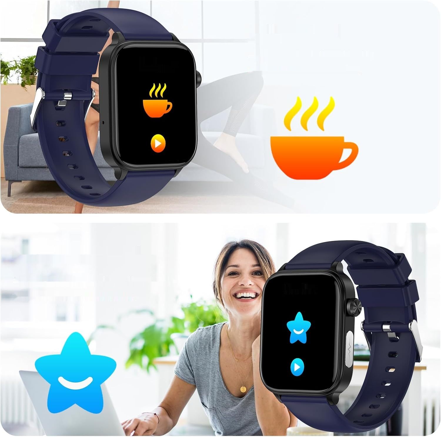 Inteligentny Zegarek ECG 2024, 1.96&quot; Smartwatch, IP68 Android iOS