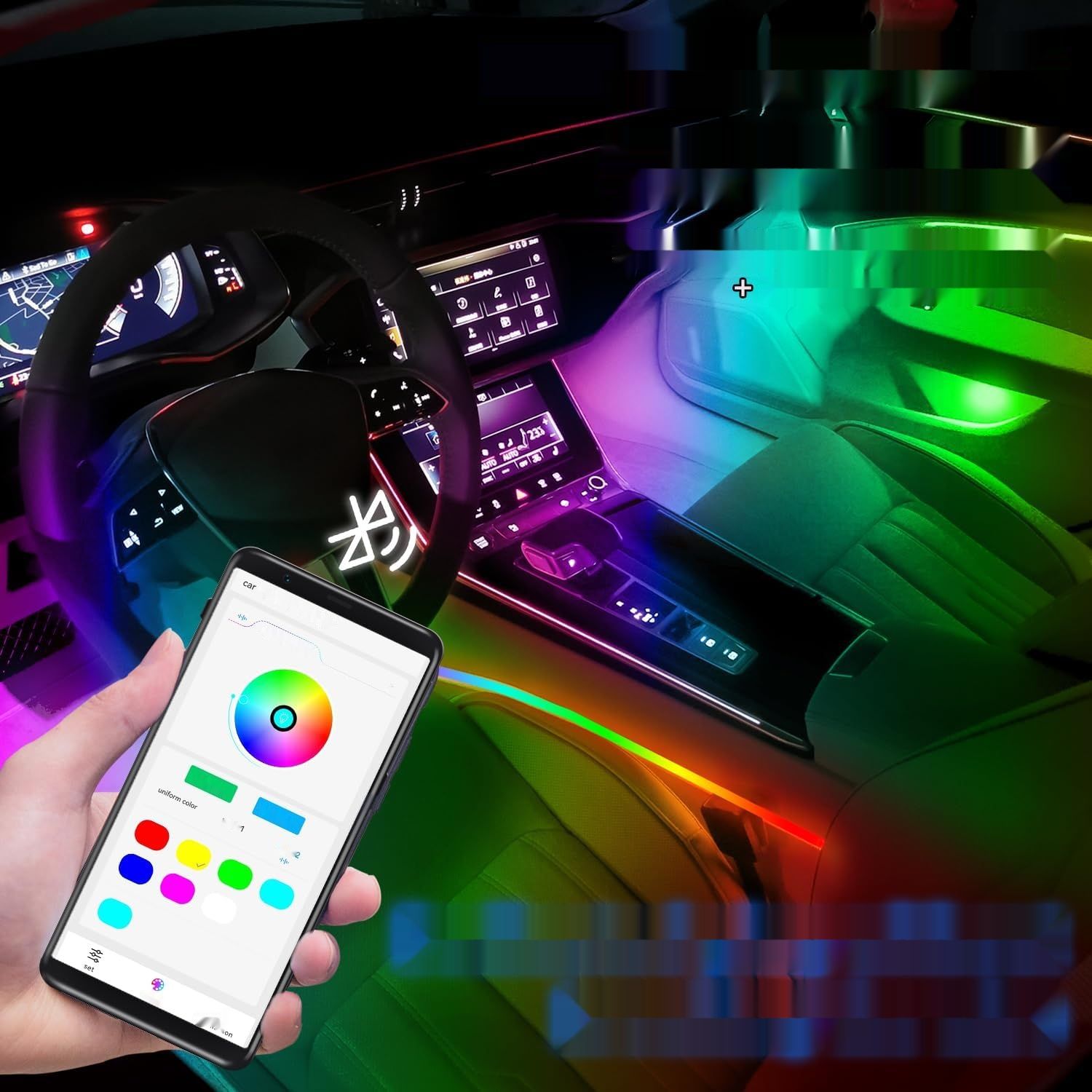 18 w 1 HMYC 128 LED, Akrylowe paski RGB, Sterowanie aplikacją, Neonowe oświetlenie