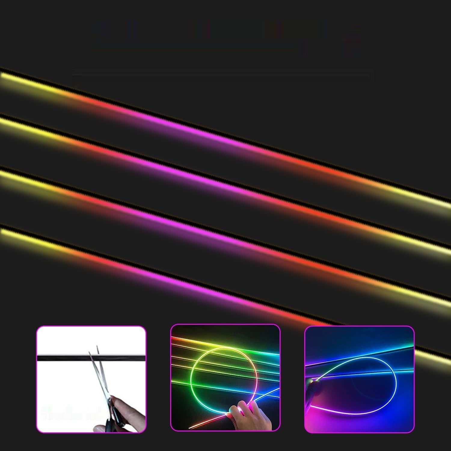 18 w 1 HMYC 128 LED, Akrylowe paski RGB, Sterowanie aplikacją, Neonowe oświetlenie