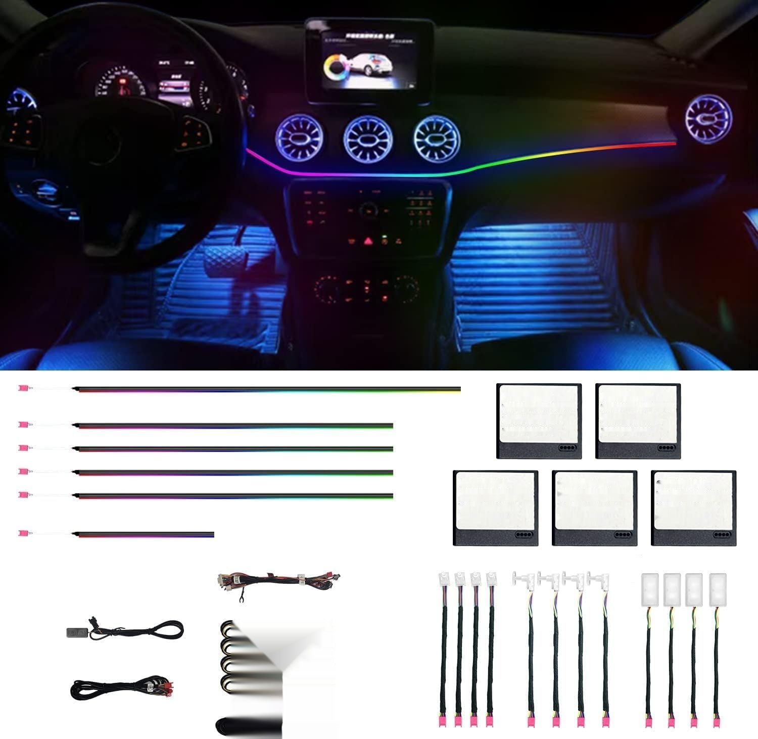 18 w 1 HMYC 128 LED, Akrylowe paski RGB, Sterowanie aplikacją, Neonowe oświetlenie