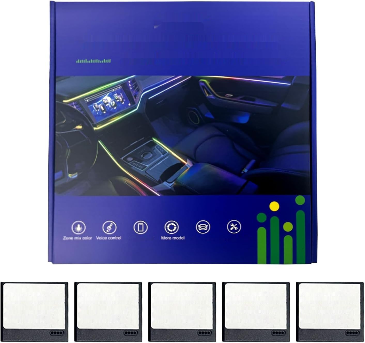 18 w 1 HMYC 128 LED, Akrylowe paski RGB, Sterowanie aplikacją, Neonowe oświetlenie