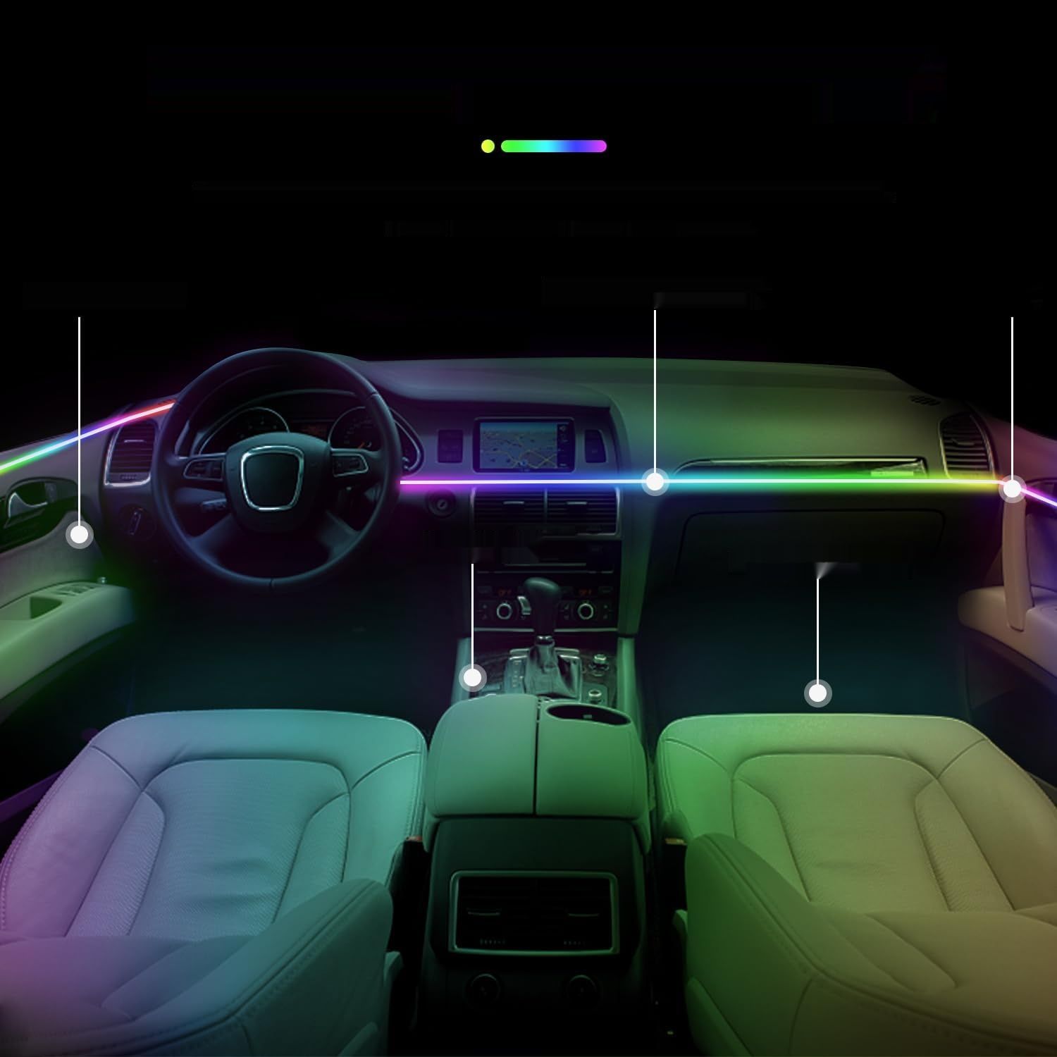 18 w 1 HMYC 128 LED, Akrylowe paski RGB, Sterowanie aplikacją, Neonowe oświetlenie