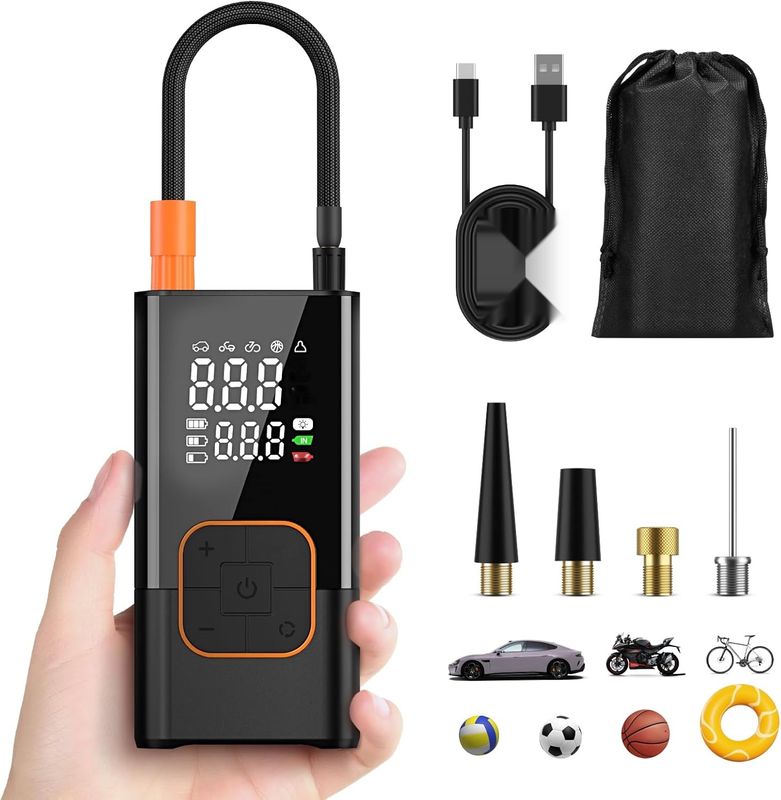 Feolaviy - Mini elektryczna pompka powietrza, 6000 mAh, 150 PSI