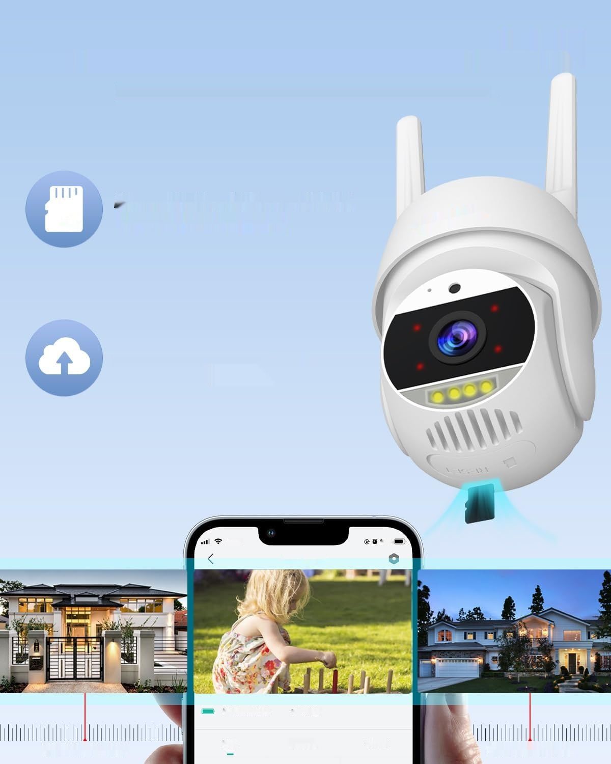 UCOCARE 4MP Kamera Nadzoru WiFi na Zewnątrz z Kartą 32G (2 Sztuki)