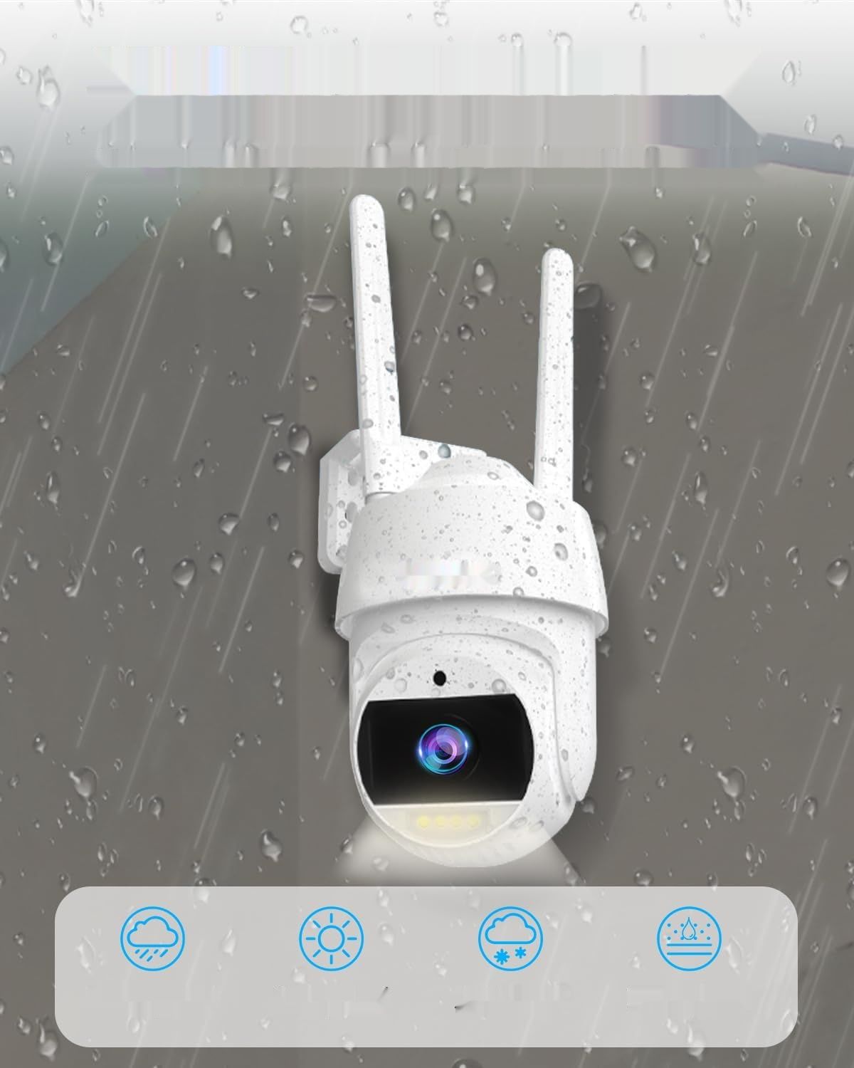 UCOCARE 360° Kamera IP 2K 4MP, śledzenie, wykrywanie ludzi, IP67, nocne widzenie