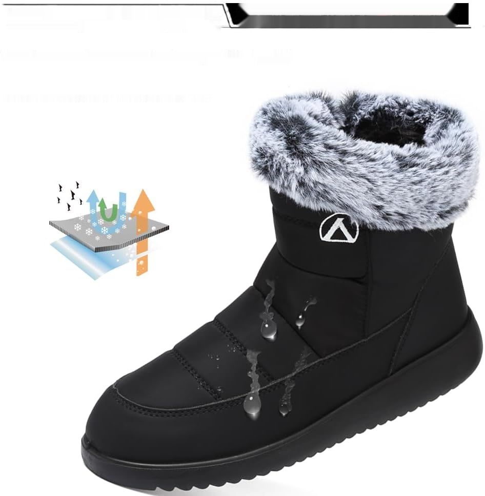 VTASQ Damskie buty zimowe, wodoodporne, ciepłe botki śniegowe.