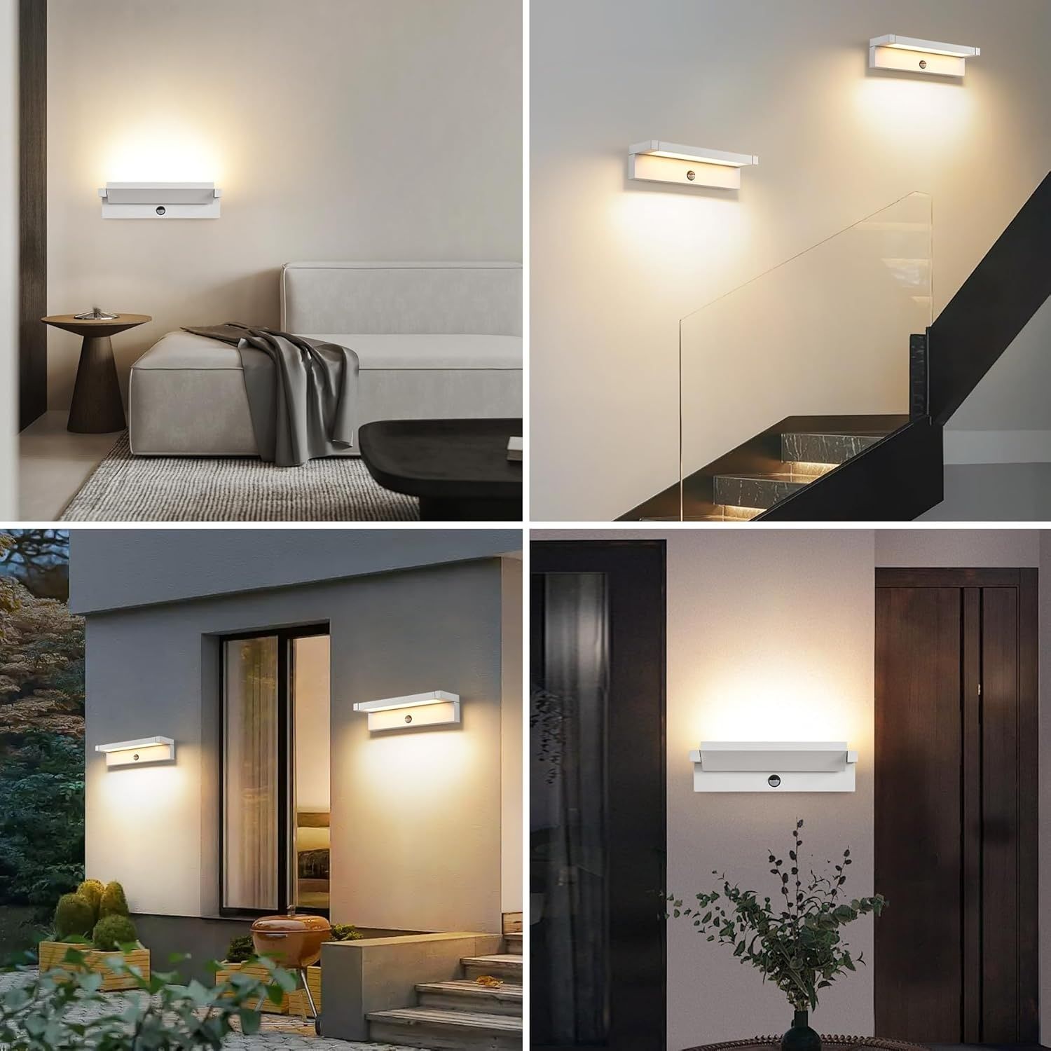 KUKAK LED Ścienna Lampa Zewnętrzna z Czujnikiem, 36 W, IP65, 3000 K