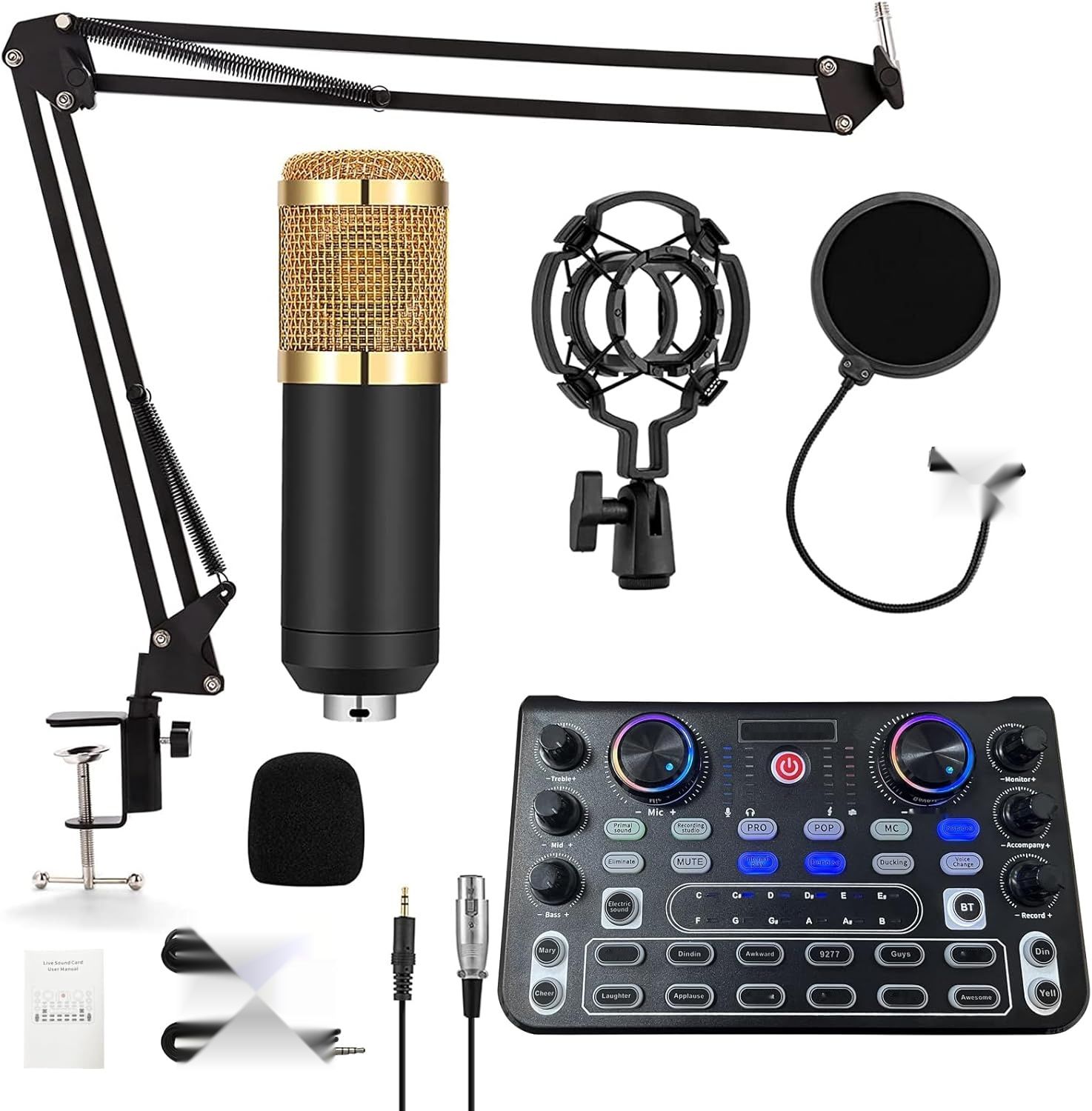 Zestaw do podcastowy Rubehoow: interfejs audio, mikser DJ, mikrofon BM-800.