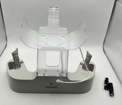 NexiGo Ulepszona stacja ładująca z LED do Oculus Quest 3, biała