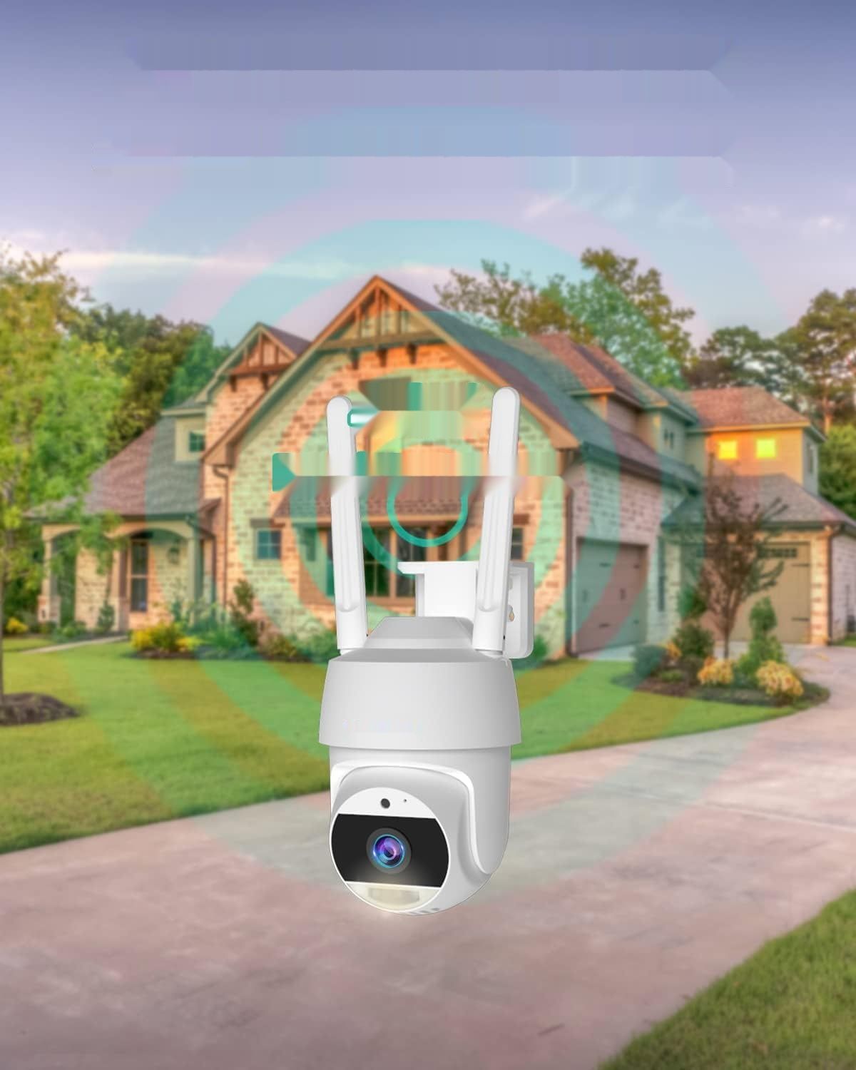 UCOCARE 360° Kamera IP 2K 4MP, śledzenie, wykrywanie ludzi, IP67, nocne widzenie