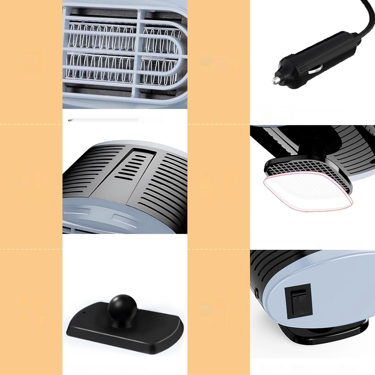 Ogrzewacz Samochodowy 200 W 12 V: Przenośny Wentylator Grzewczy, Odmrażacz