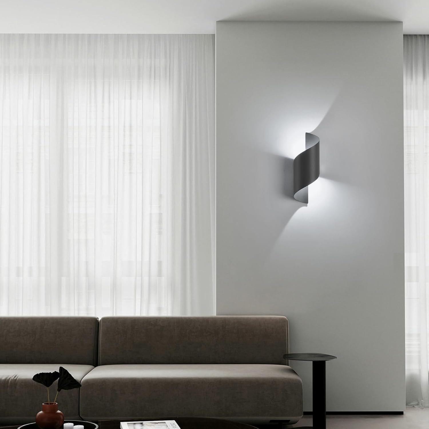 LED Kinkiet, 10W 6000K Zimna, Wodoodporne IP65, Metalowy Spiralny