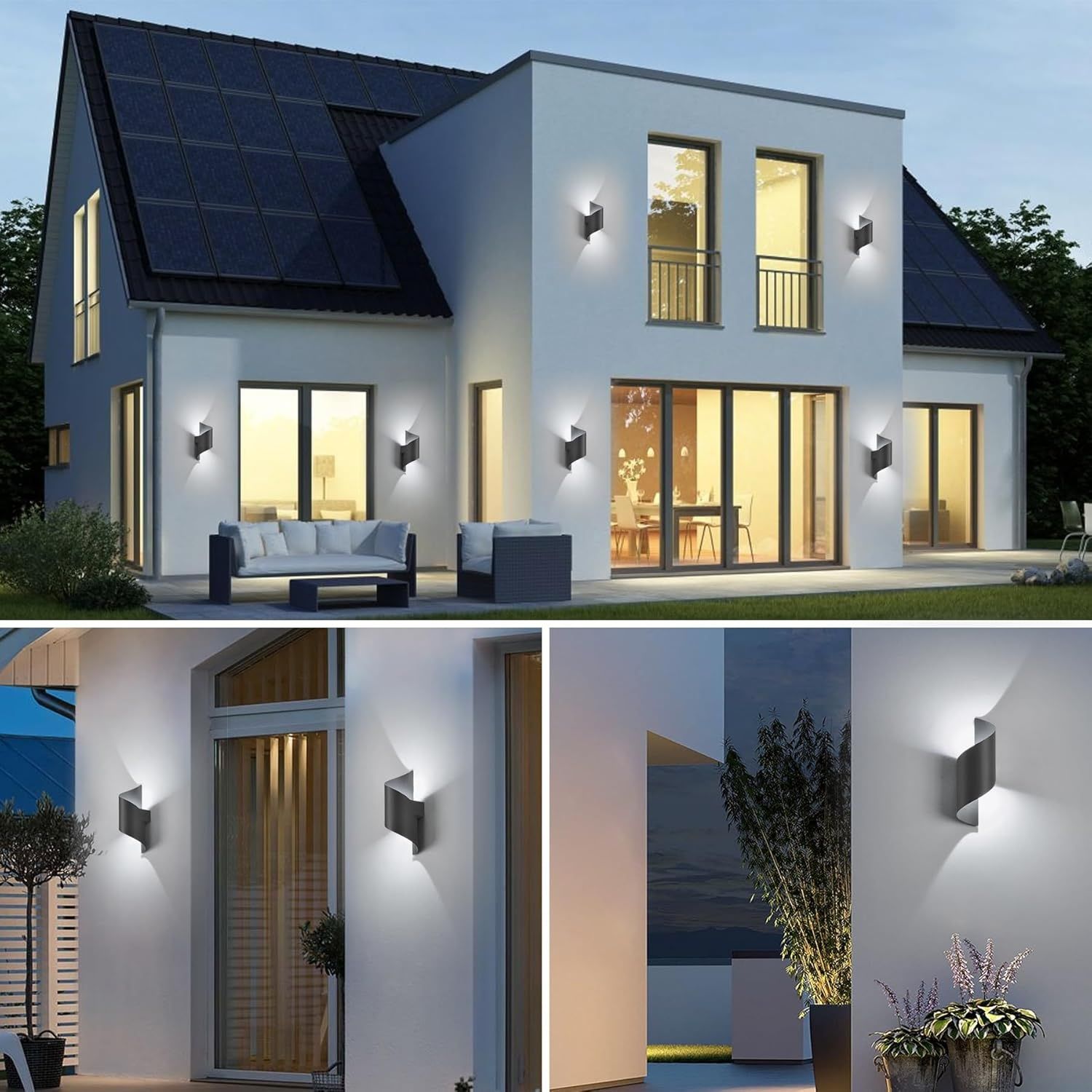 LED Kinkiet, 10W 6000K Zimna, Wodoodporne IP65, Metalowy Spiralny