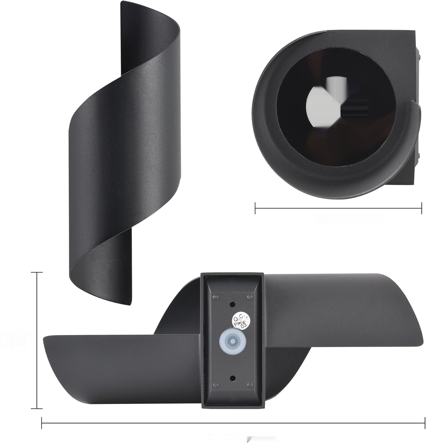LED Kinkiet, 10W 6000K Zimna, Wodoodporne IP65, Metalowy Spiralny