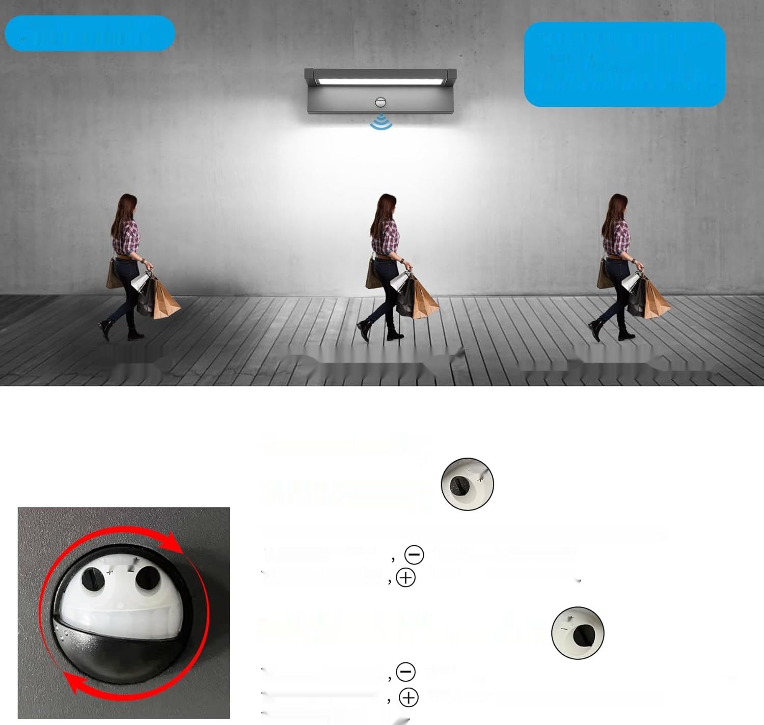 LED Kinkiet Zewnętrzny z Czujnikiem Ruchu, 36W, IP65, 6500K, 350° Obrót.