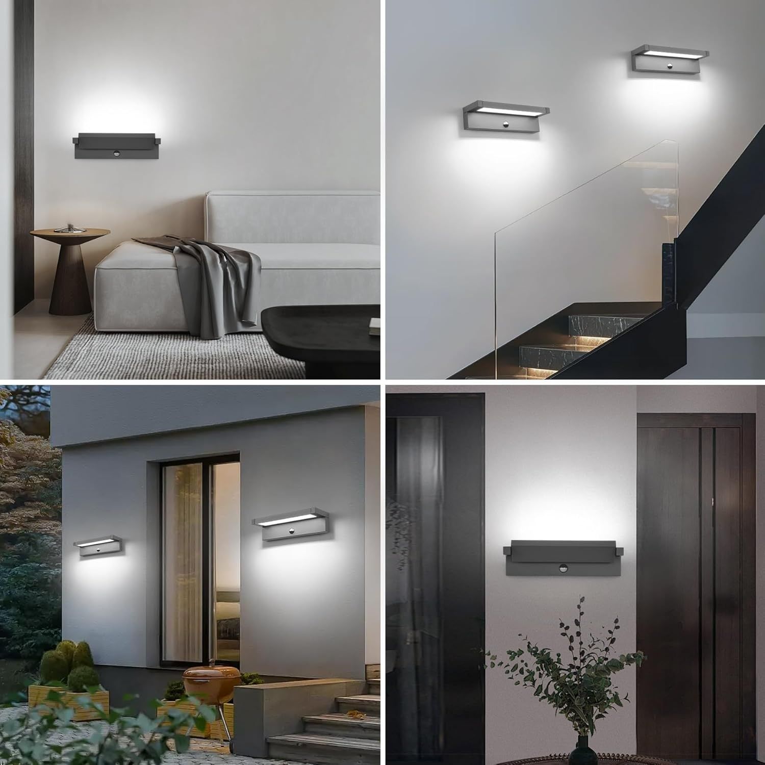 LED Kinkiet Zewnętrzny z Czujnikiem Ruchu, 36W, IP65, 6500K, 350° Obrót.
