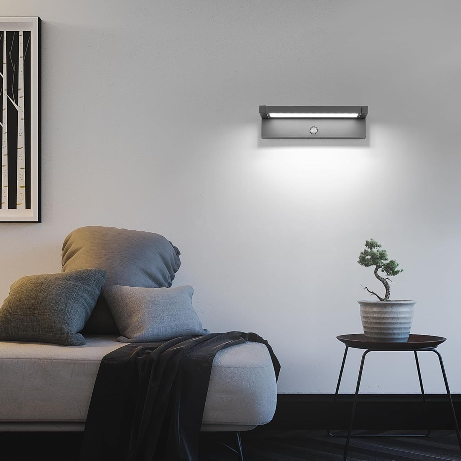 LED Kinkiet Zewnętrzny z Czujnikiem Ruchu, 36W, IP65, 6500K, 350° Obrót.