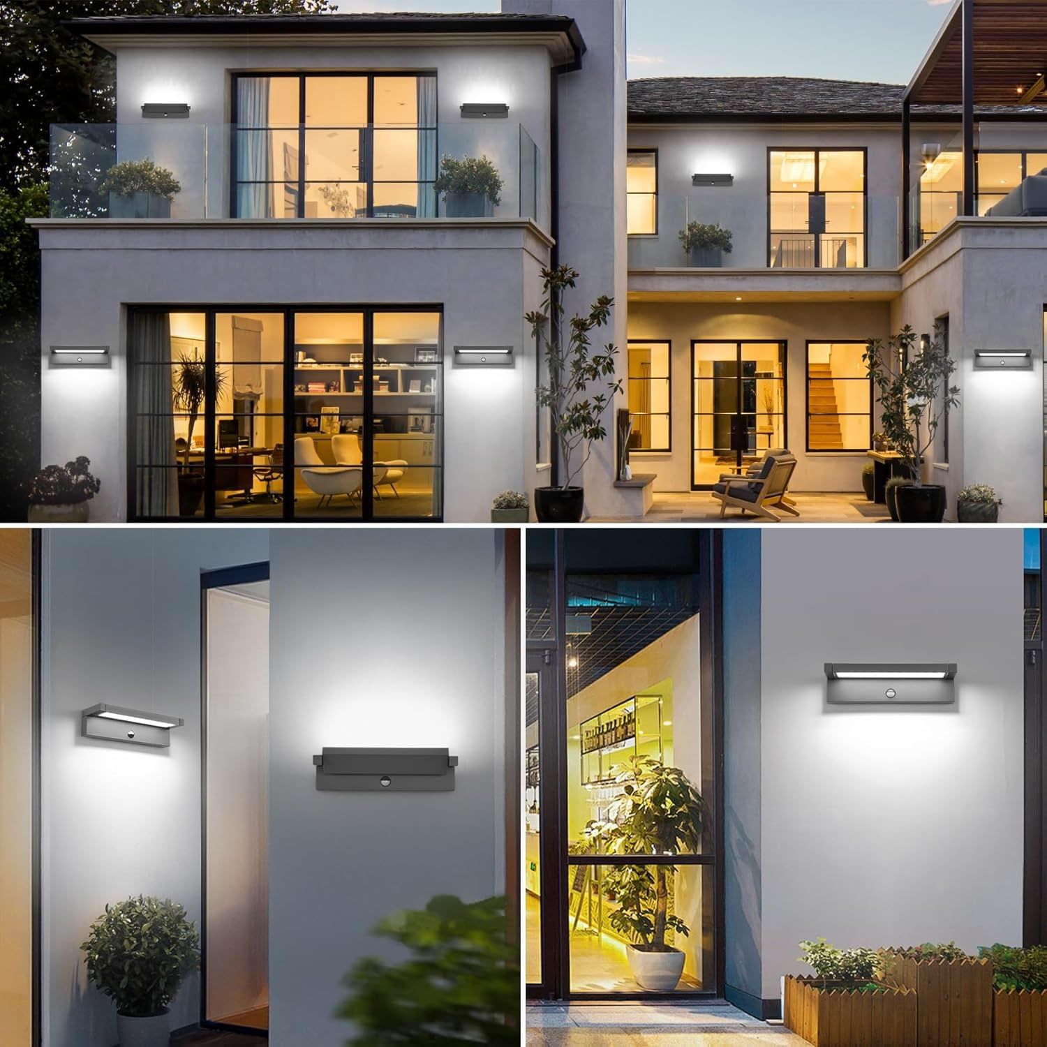LED Kinkiet Zewnętrzny z Czujnikiem Ruchu, 36W, IP65, 6500K, 350° Obrót.