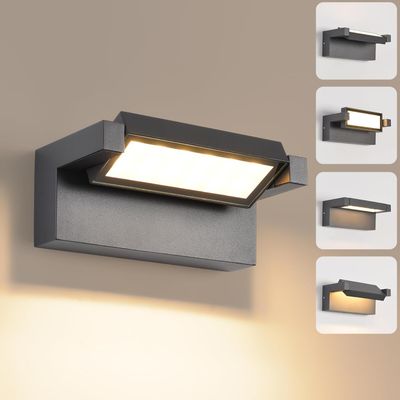 Kinkiet Zewnętrzny IP65, 22W 3000K, nowoczesny, wodoodporny, ciemny szary.