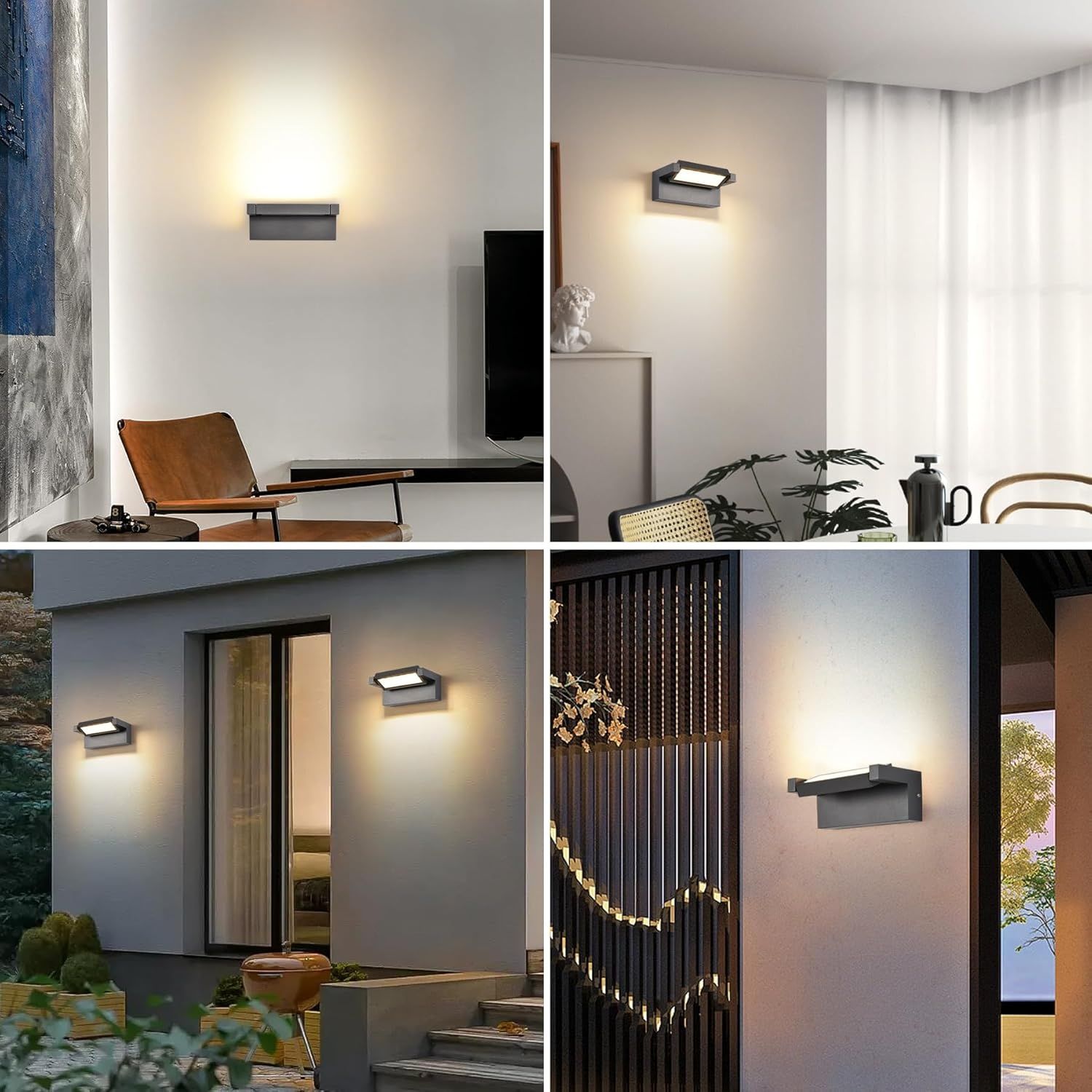 Kinkiet Zewnętrzny IP65, 22W 3000K, nowoczesny, wodoodporny, ciemny szary.