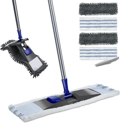 MASTERTOP Obrotowy Mop Płaski z Mikrofibry 360° z 4 Padami