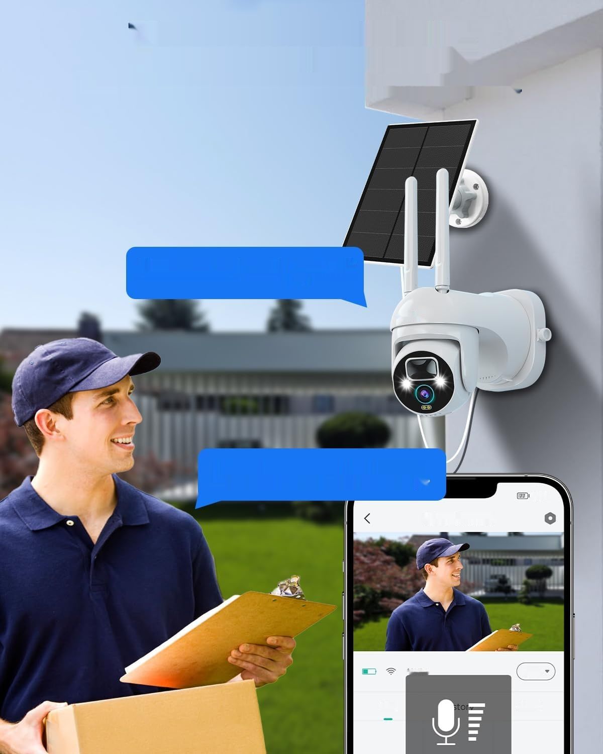 nicezing 4MP Kamera Nadzoru WiFi Zewnętrzna PTZ, AI Detekcja, SD 32GB