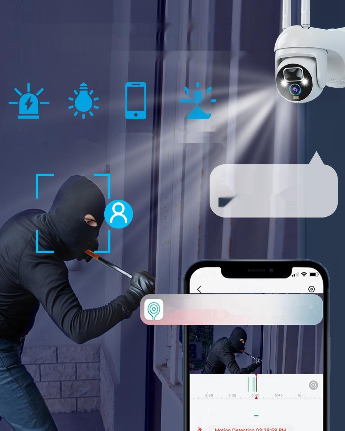 nicezing 4MP Kamera Nadzoru WiFi Zewnętrzna PTZ, AI Detekcja, SD 32GB