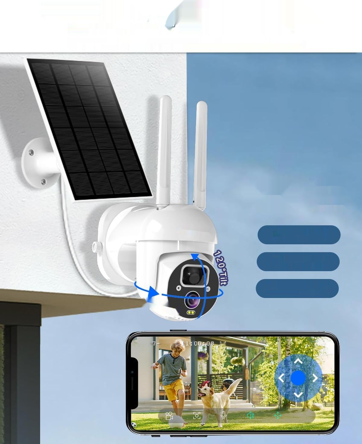 nicezing 4MP Kamera Nadzoru WiFi Zewnętrzna PTZ, AI Detekcja, SD 32GB