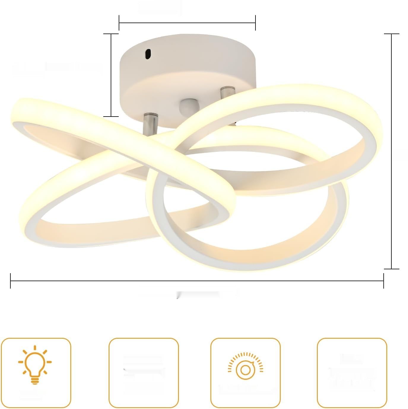 Lampa sufitowa, 36 W LED, 3000 K nowoczesne minimalistyczne oświetlenie.