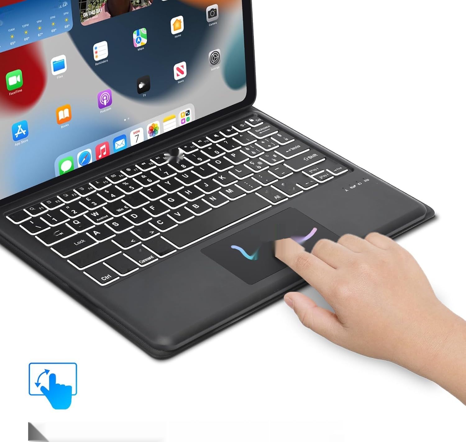 JADEMALL Klawiatura Włoska QWERTY do Lenovo Tab P12 12,7&quot;, Czarna