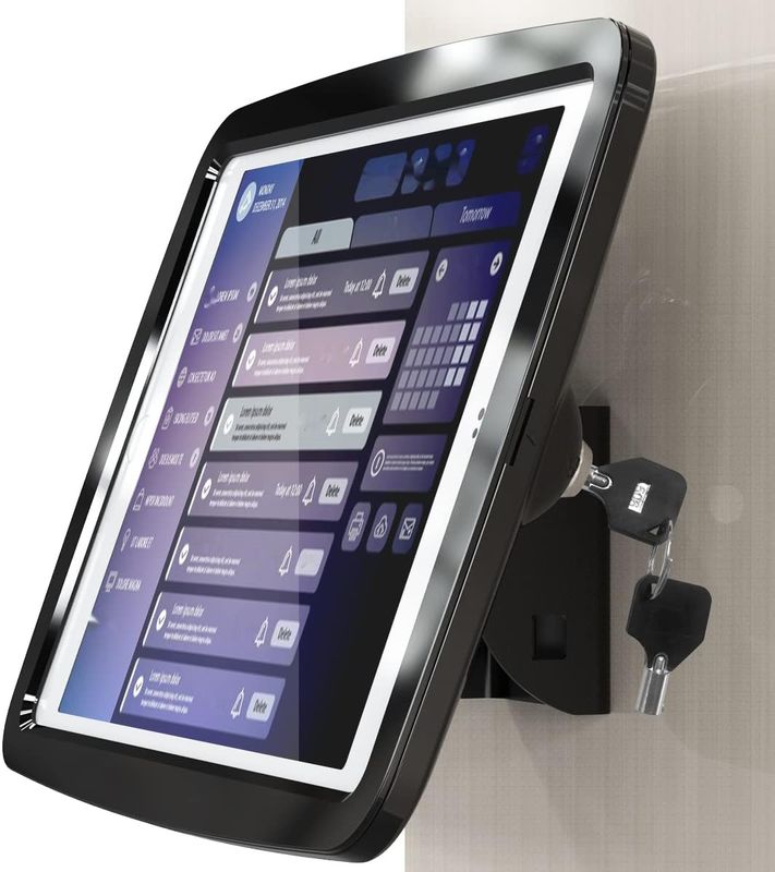 Beelta Tablet Uchwyt ścienny do iPada 7/8/9-gen, Antykradzieżowy, Czarny