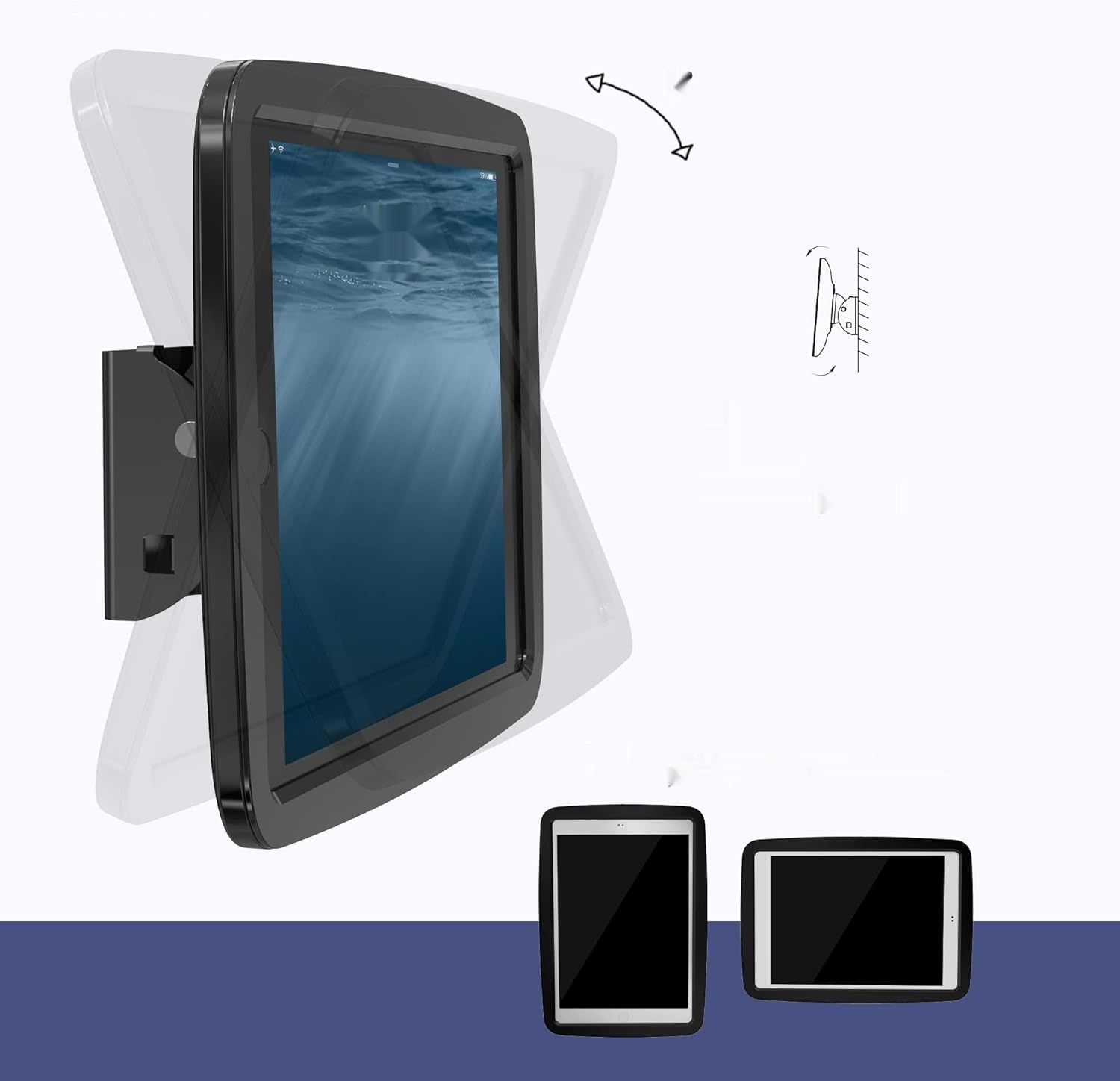 Beelta Tablet Uchwyt ścienny do iPada 7/8/9-gen, Antykradzieżowy, Czarny