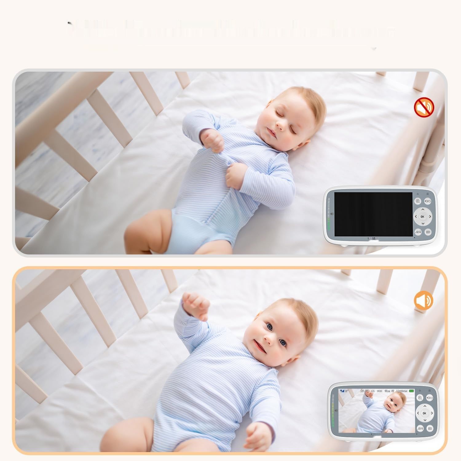 BOIFUN Niania z 2 Kamerami 720P IPS, Zoom 3X, Noktowizor, Bez WiFi
