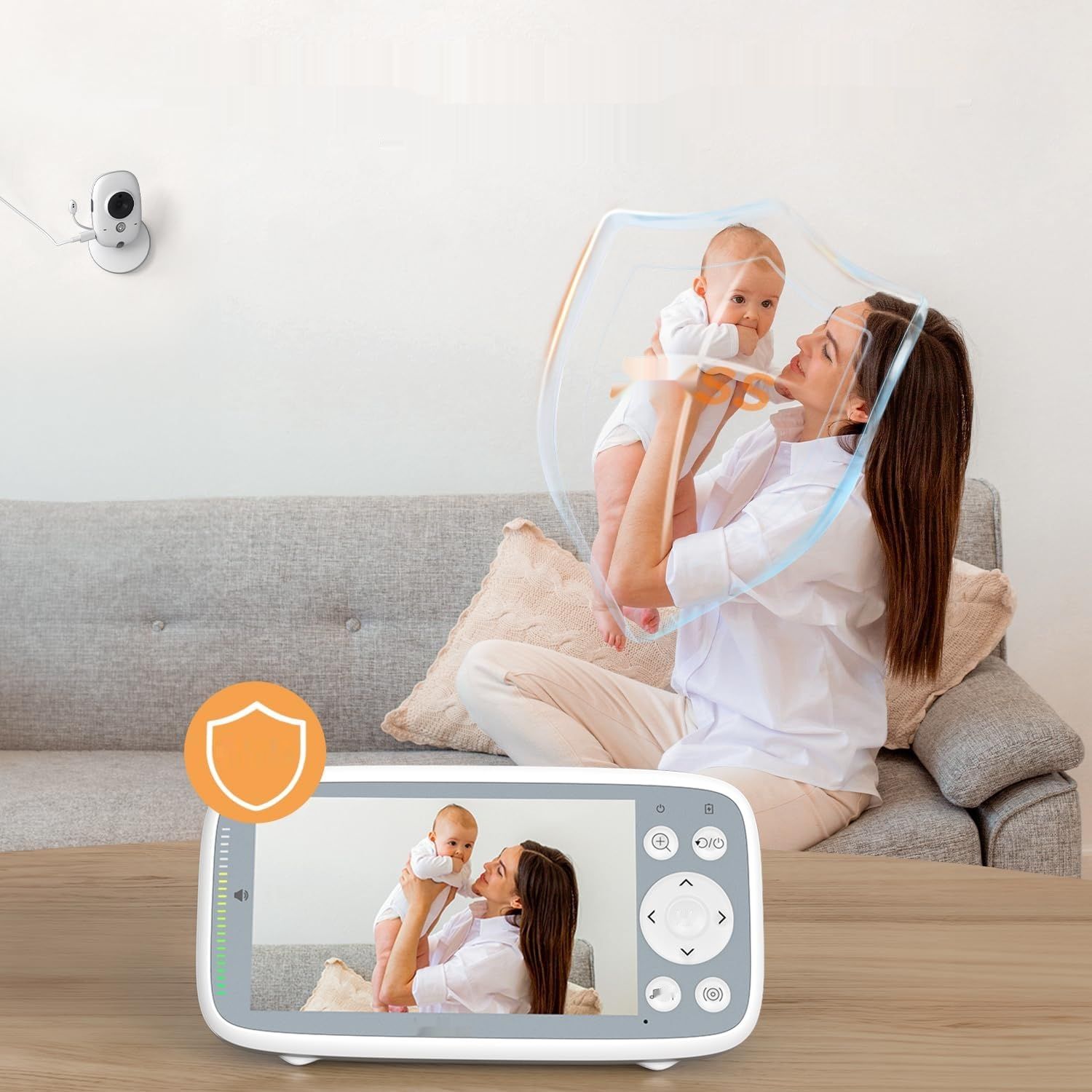 BOIFUN Niania z 2 Kamerami 720P IPS, Zoom 3X, Noktowizor, Bez WiFi