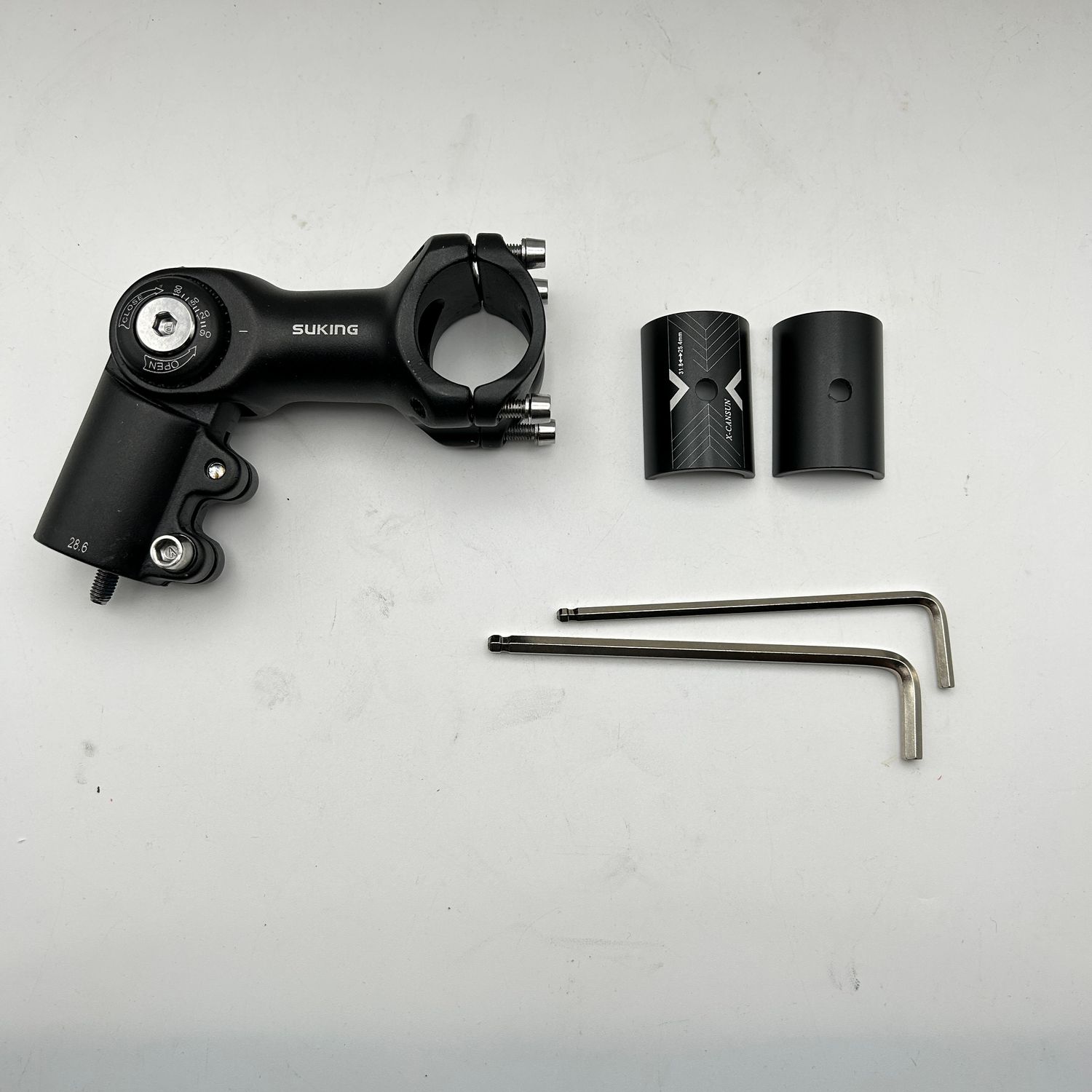 CYSKY Regulowany wspornik kierownicy, 31,8, 80 mm, 0-90 stopni, MTB, czarny