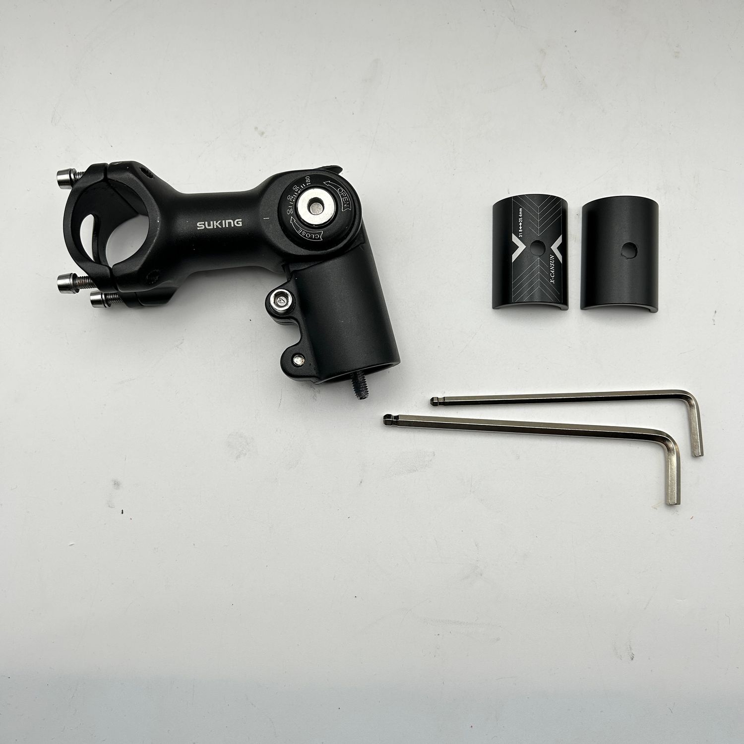 CYSKY Regulowany wspornik kierownicy, 31,8, 80 mm, 0-90 stopni, MTB, czarny