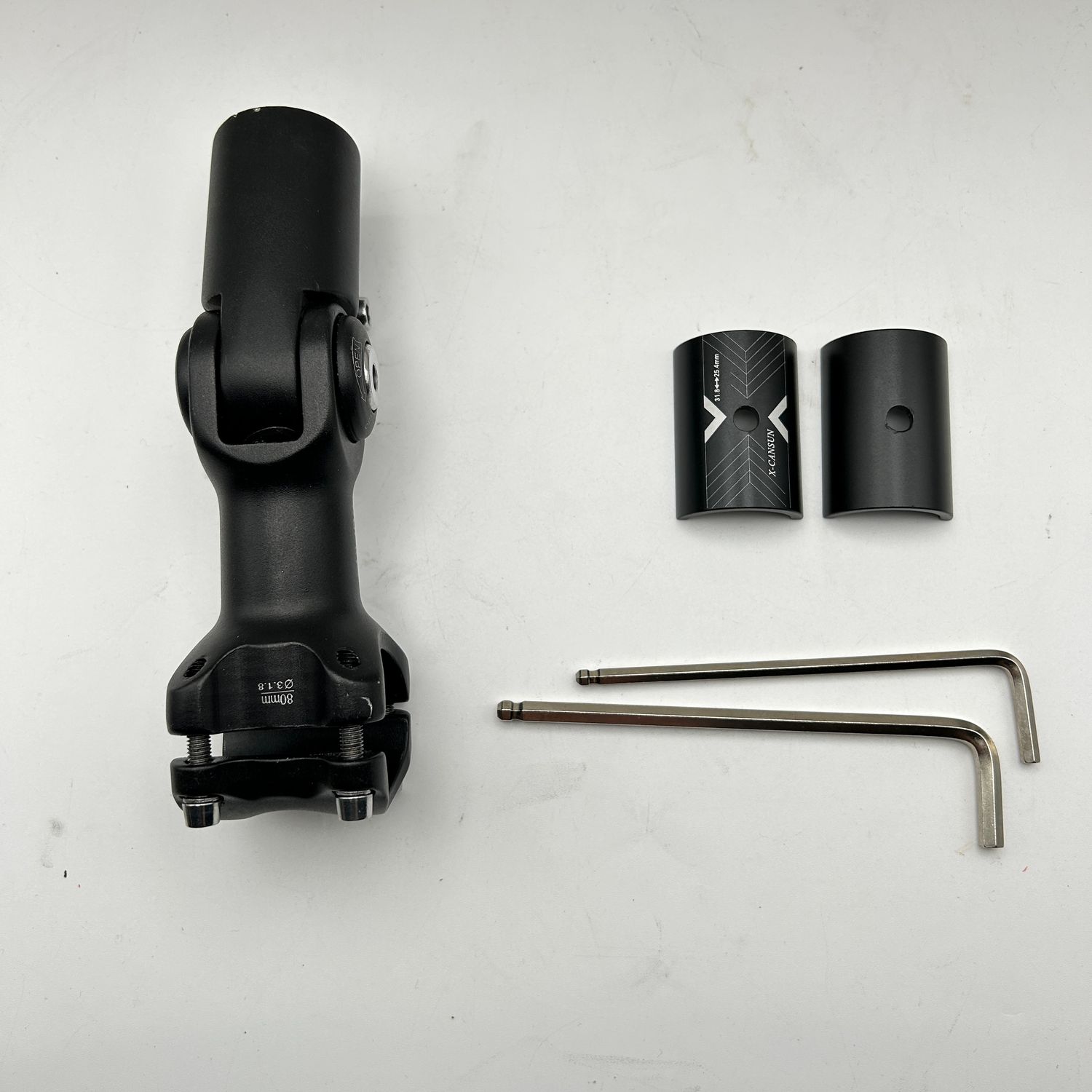 CYSKY Regulowany wspornik kierownicy, 31,8, 80 mm, 0-90 stopni, MTB, czarny