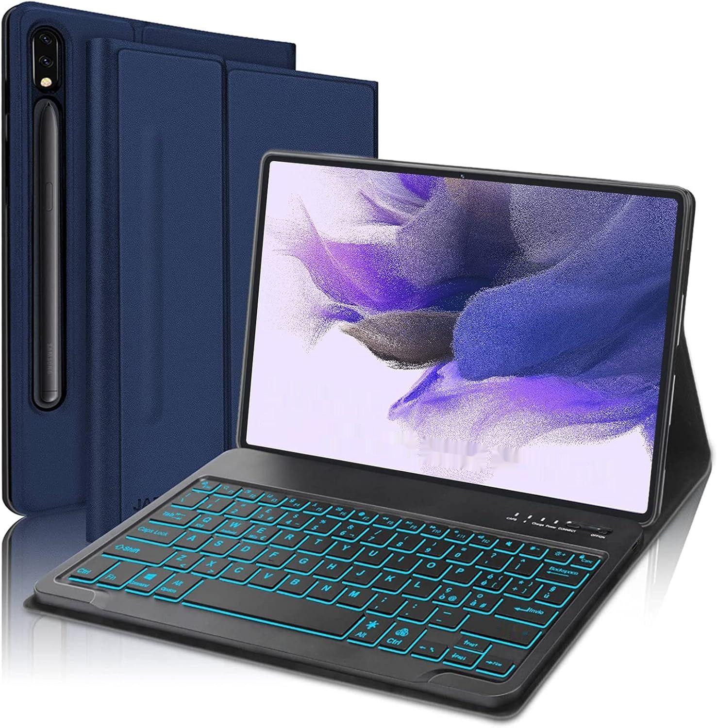 JADEMALL Etui z Klawiaturą do Samsung Tab S8 Plus/S7 FE/S7+ Plus 12.4