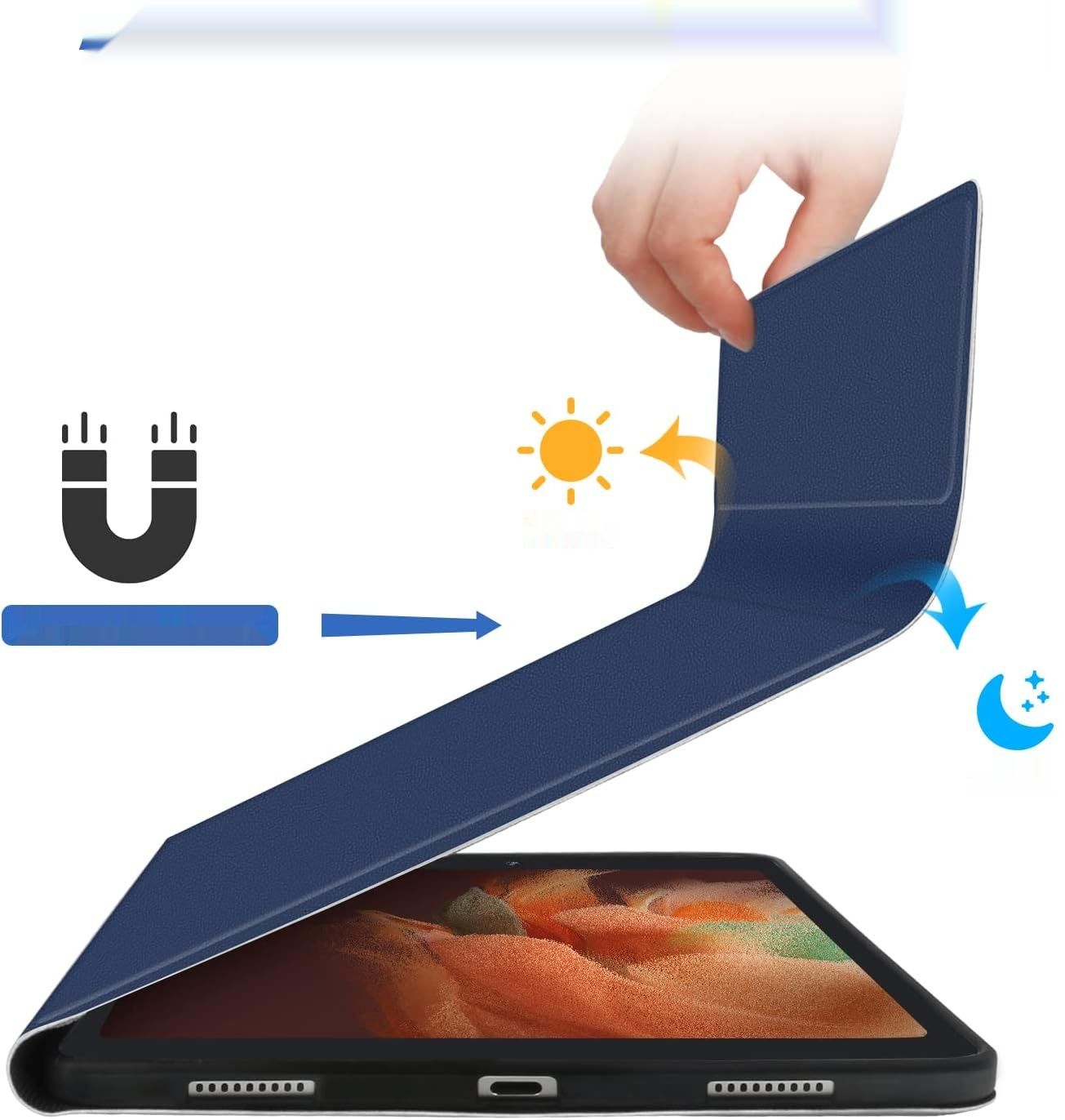 JADEMALL Etui z Klawiaturą do Samsung Tab S8 Plus/S7 FE/S7+ Plus 12.4