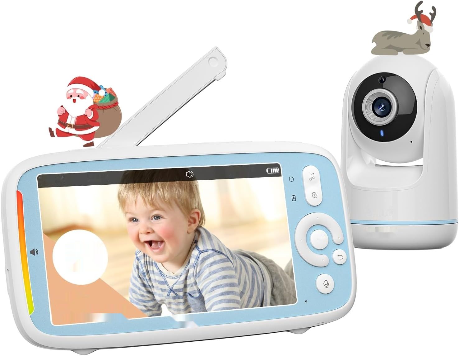 BOIFUN Monitor Dla Dzieci, 360° Kamera, 5&quot; Ekran IPS, 3050 mAh, Zoom 3X