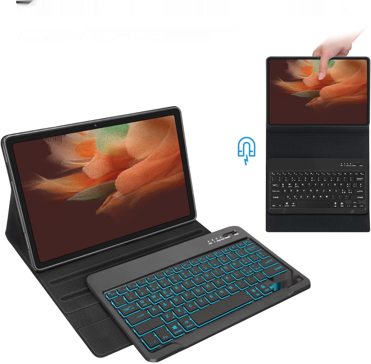 JADEMALL Etui z Klawiaturą do Samsung Tab S8 Plus/S7 FE/S7+ Plus 12.4
