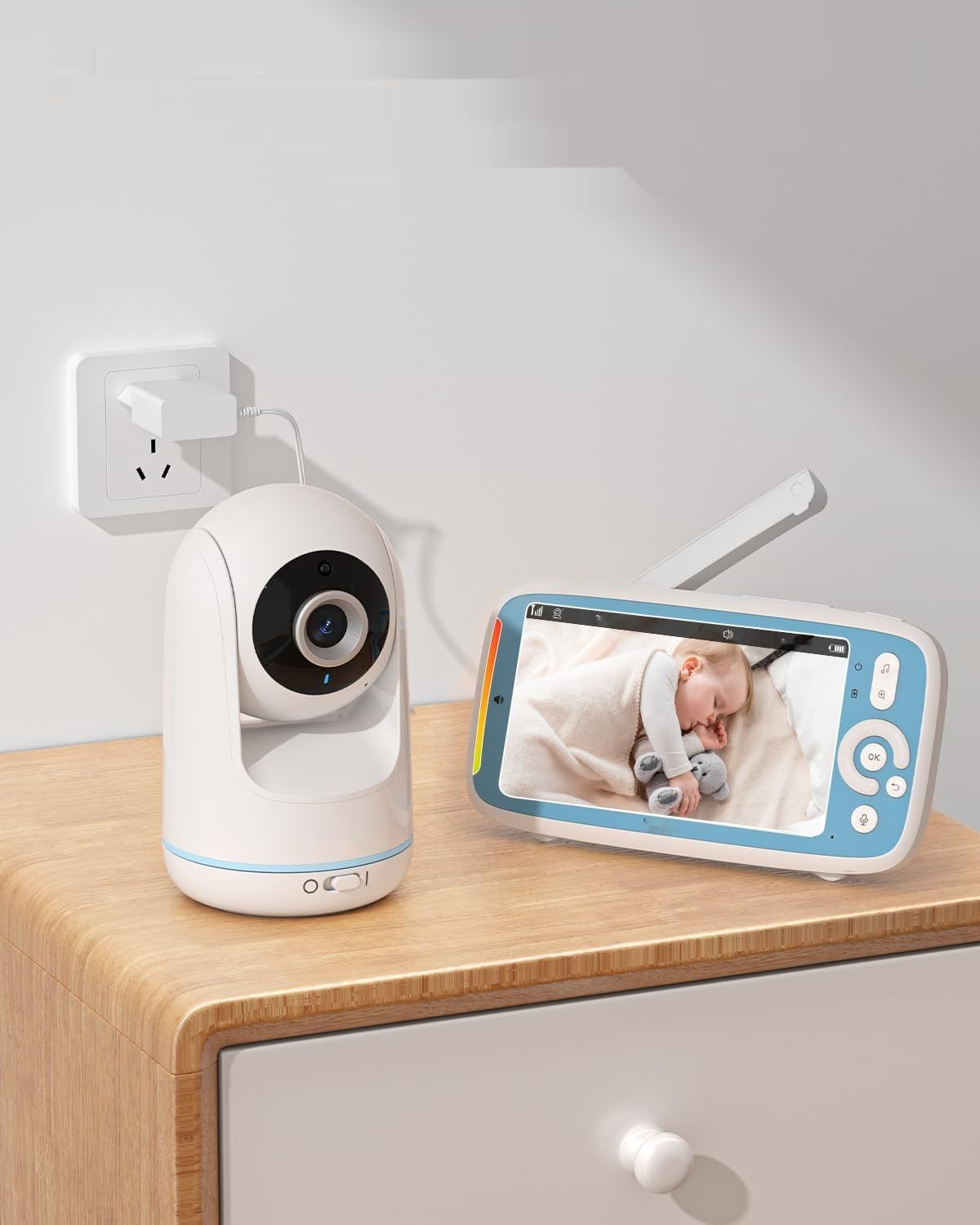 BOIFUN Monitor Dla Dzieci, 360° Kamera, 5&quot; Ekran IPS, 3050 mAh, Zoom 3X