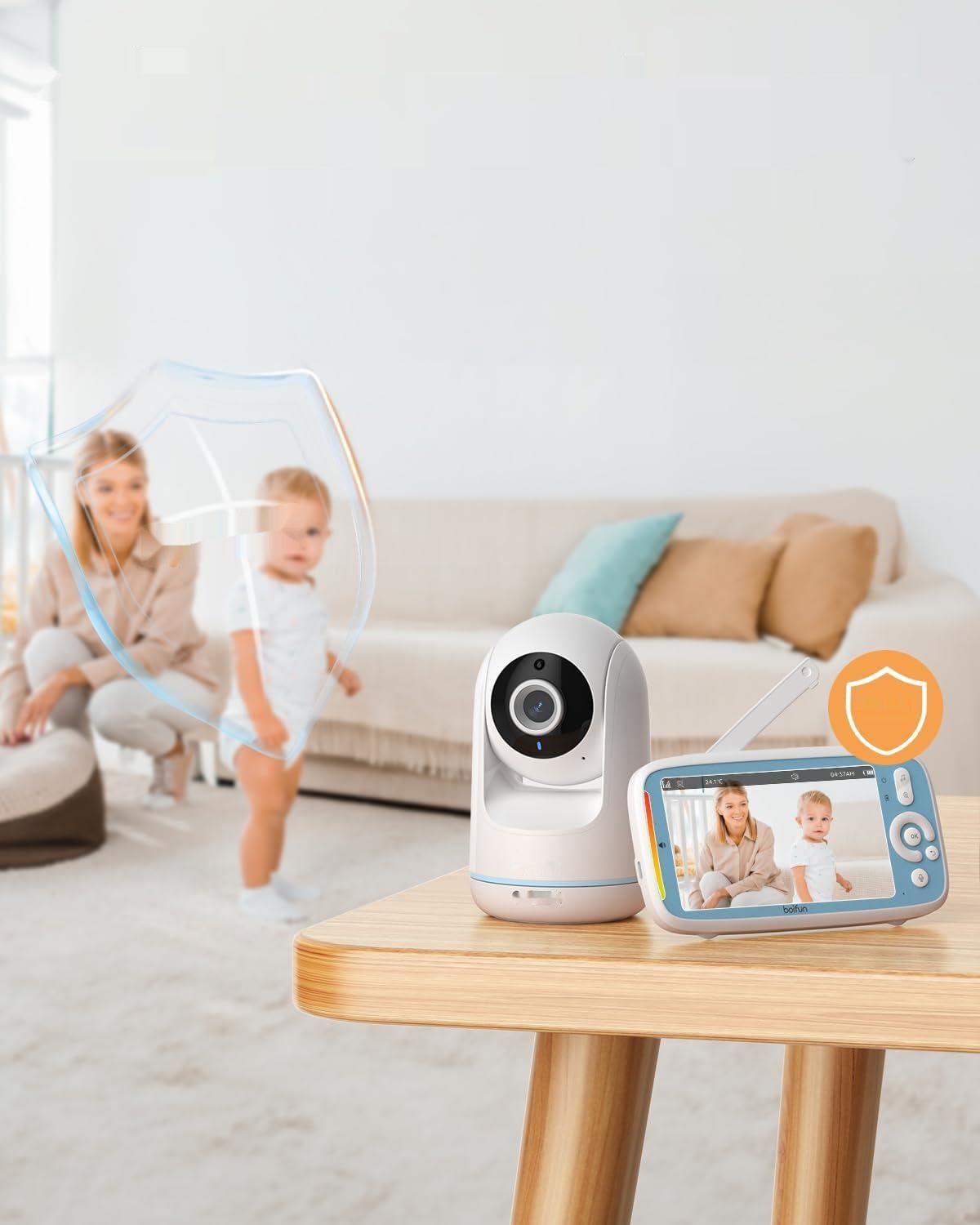 BOIFUN Monitor Dla Dzieci, 360° Kamera, 5&quot; Ekran IPS, 3050 mAh, Zoom 3X