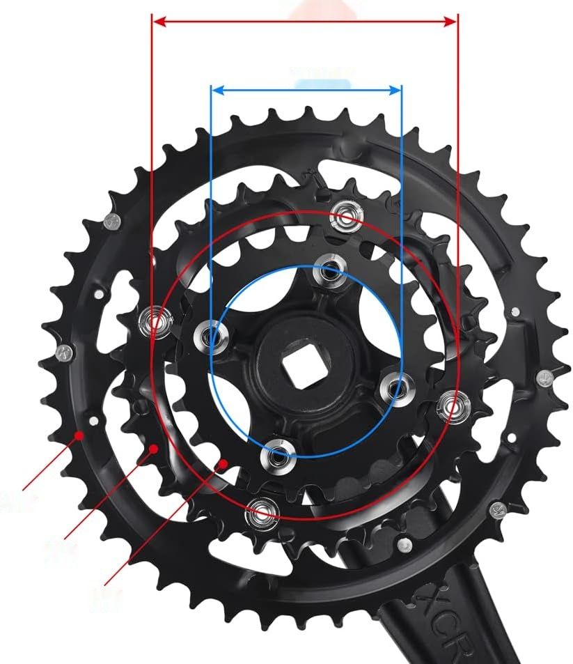 CYSKY Korba Potrójna 170mm 104/64 BCD Zestaw do Roweru Szosowego MTB BMX