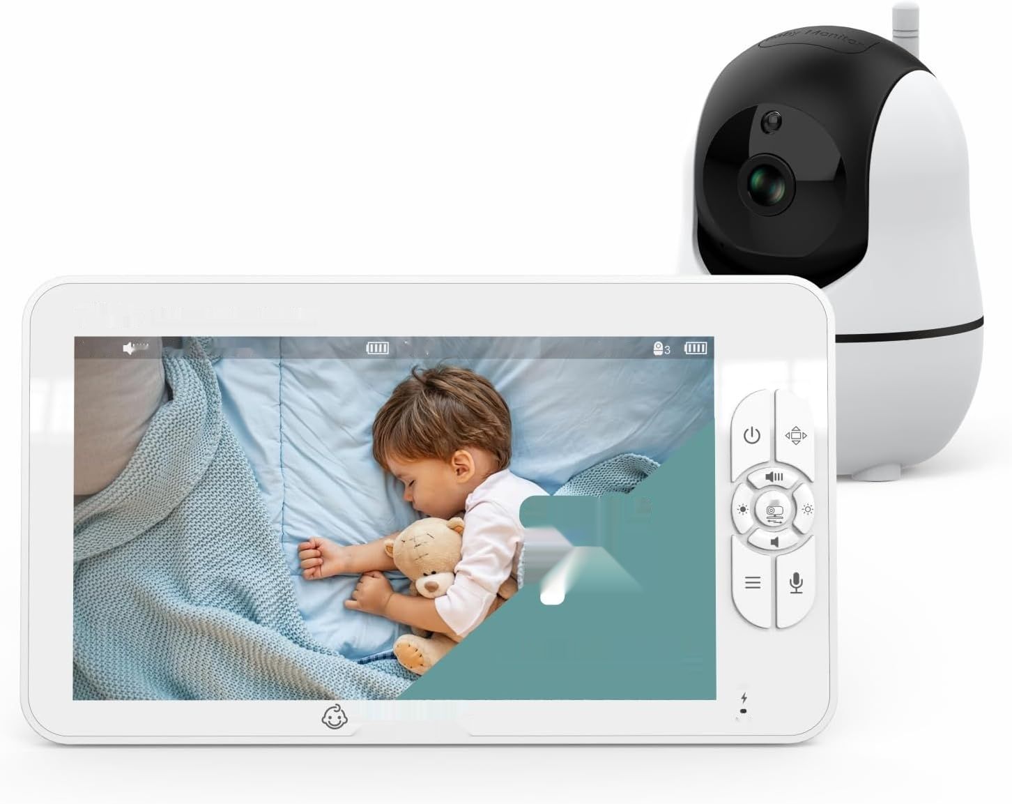 Babystar Babyphone 7&quot; 1080P LCD, 4000mAh, Nocne, Dwukierunkowa, VOX.