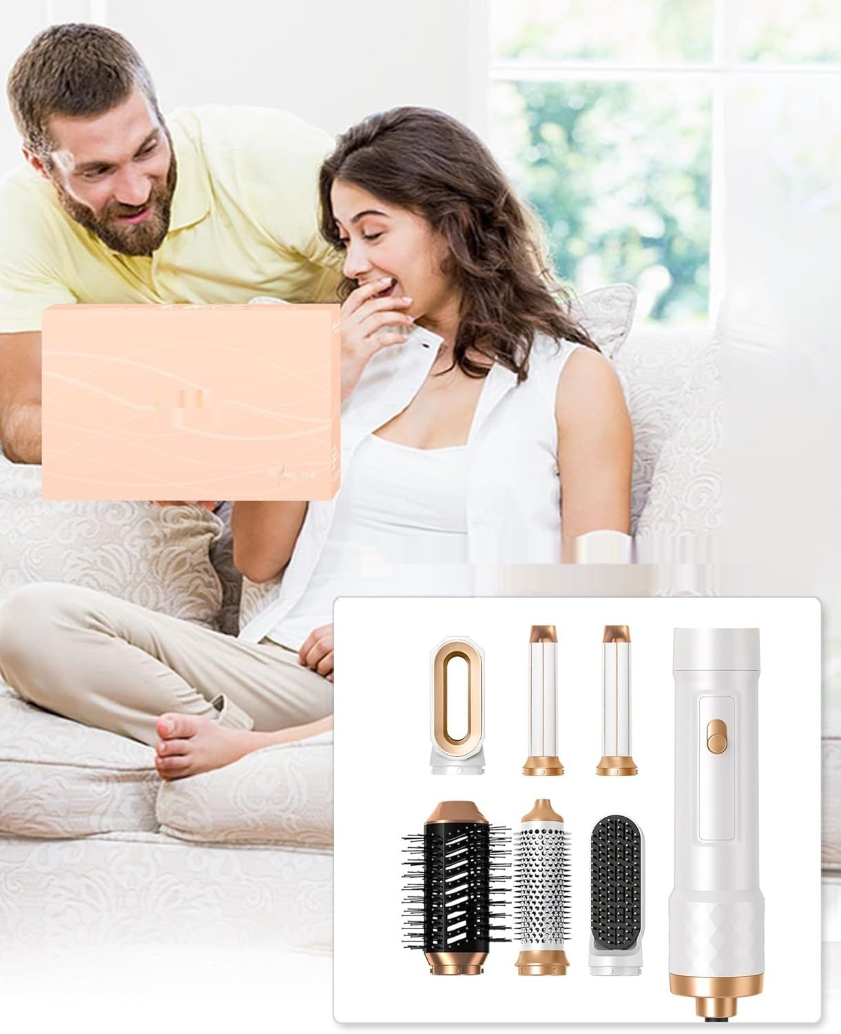 UKLISS Styler 1000W 6w1: Gorąca Szczotka, Jonowa Pielęgnacja