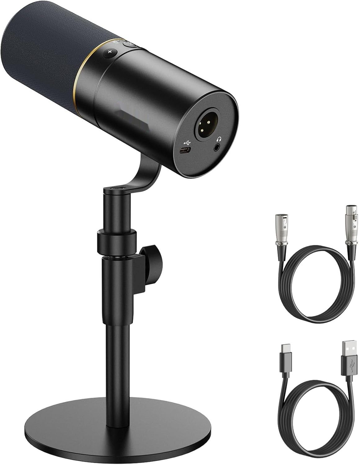 Mikrofon TONOR USB/XLR TD520 z stojakiem, wejście słuchawkowe 3,5 mm.