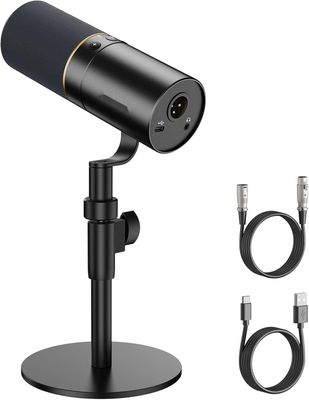 Mikrofon TONOR USB/XLR TD520 z stojakiem, wejście słuchawkowe 3,5 mm.