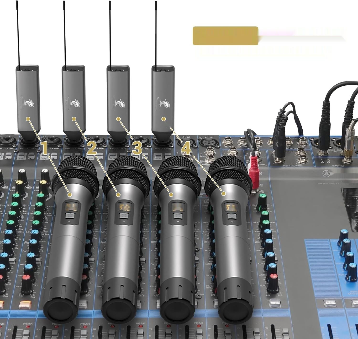 TONOR Mikrofon UHF, Podwójny System Dynamiczny (TW630), Srebrny
