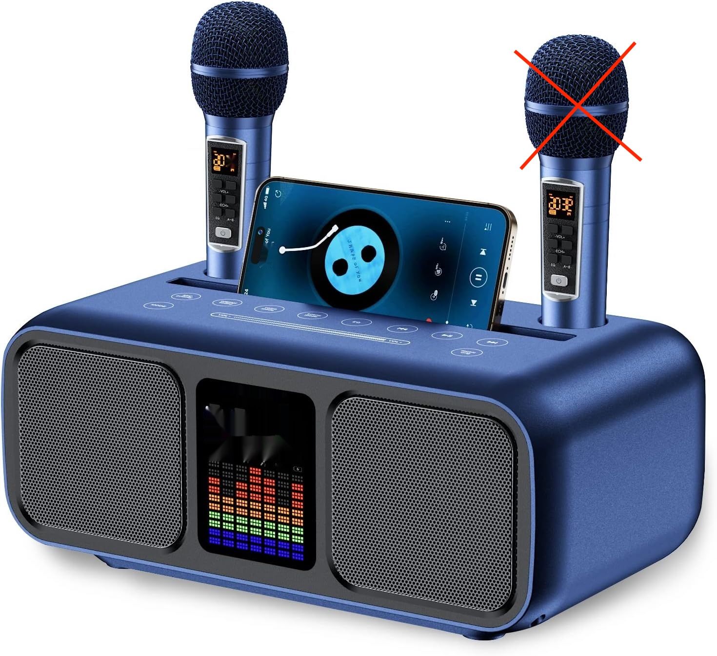 TONOR Maszyna Karaoke K9, przenośny głośnik z 1 mikrofonam UHF, LED.